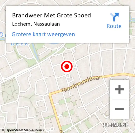 Locatie op kaart van de 112 melding: Brandweer Met Grote Spoed Naar Lochem, Nassaulaan op 15 maart 2017 05:26