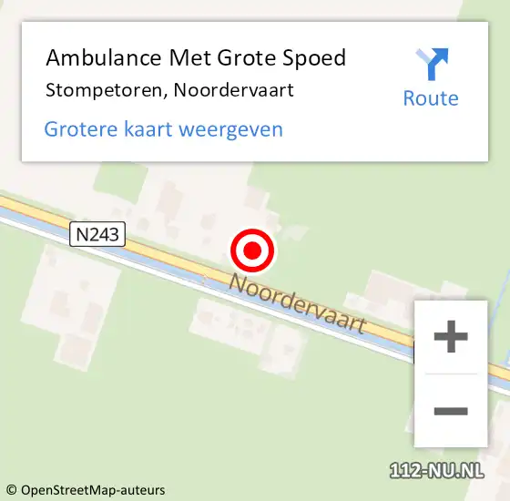 Locatie op kaart van de 112 melding: Ambulance Met Grote Spoed Naar Stompetoren, Noordervaart op 15 maart 2017 08:44