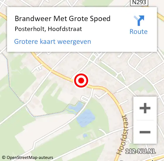 Locatie op kaart van de 112 melding: Brandweer Met Grote Spoed Naar Posterholt, Hoofdstraat op 15 maart 2017 10:55