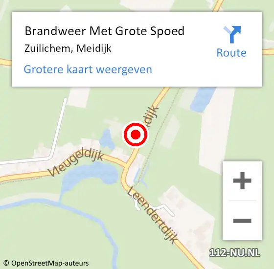 Locatie op kaart van de 112 melding: Brandweer Met Grote Spoed Naar Zuilichem, Meidijk op 15 maart 2017 11:09