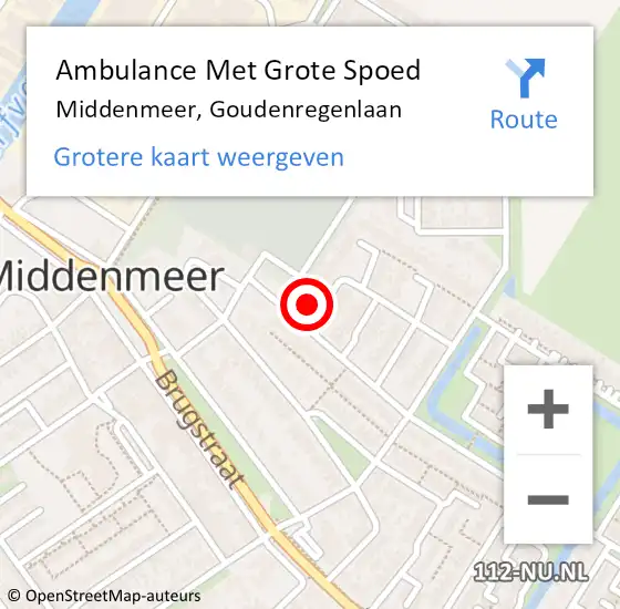 Locatie op kaart van de 112 melding: Ambulance Met Grote Spoed Naar Middenmeer, Goudenregenlaan op 15 maart 2017 11:30