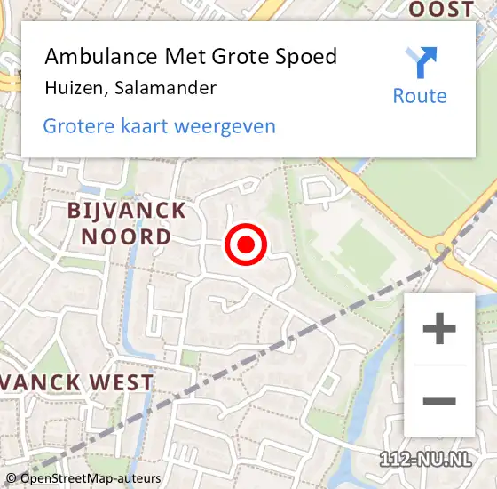 Locatie op kaart van de 112 melding: Ambulance Met Grote Spoed Naar Huizen, Salamander op 14 januari 2014 01:47