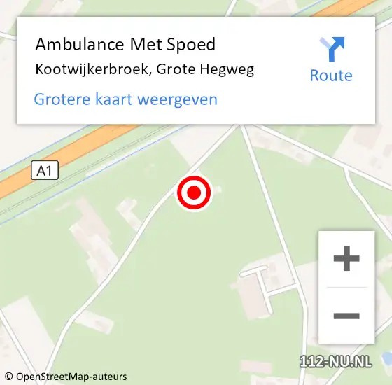 Locatie op kaart van de 112 melding: Ambulance Met Spoed Naar Kootwijkerbroek, Grote Hegweg op 15 maart 2017 14:49