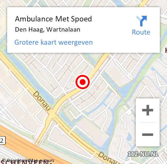 Locatie op kaart van de 112 melding: Ambulance Met Spoed Naar Den Haag, Wartnalaan op 15 maart 2017 14:51