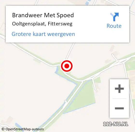 Locatie op kaart van de 112 melding: Brandweer Met Spoed Naar Ooltgensplaat, Fittersweg op 15 maart 2017 15:40