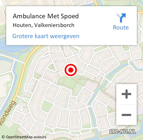 Locatie op kaart van de 112 melding: Ambulance Met Spoed Naar Houten, Valkeniersborch op 15 maart 2017 15:45