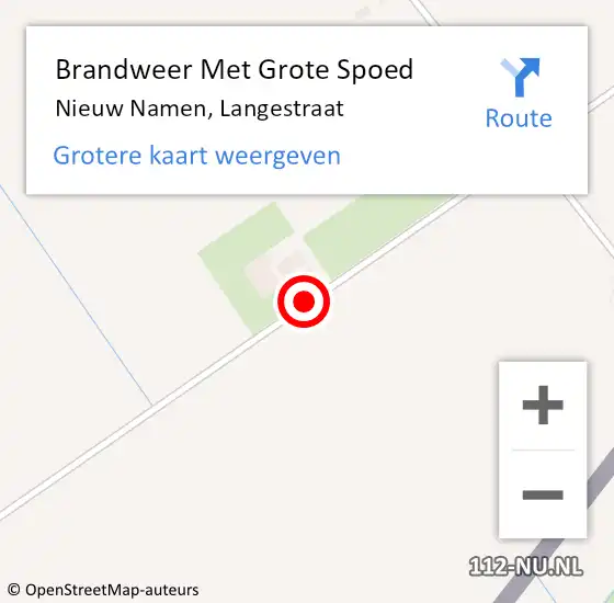 Locatie op kaart van de 112 melding: Brandweer Met Grote Spoed Naar Nieuw Namen, Langestraat op 15 maart 2017 17:52