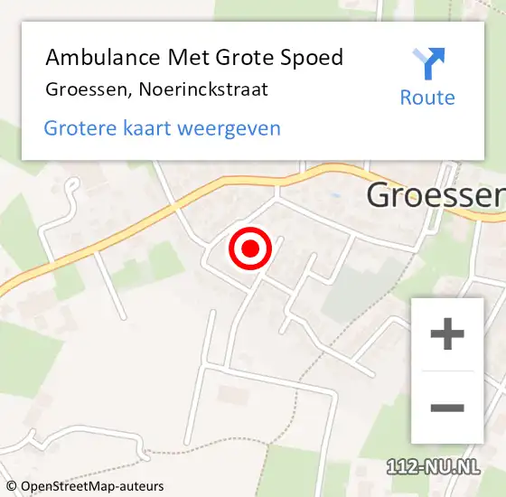 Locatie op kaart van de 112 melding: Ambulance Met Grote Spoed Naar Groessen, Noerinckstraat op 15 maart 2017 18:58