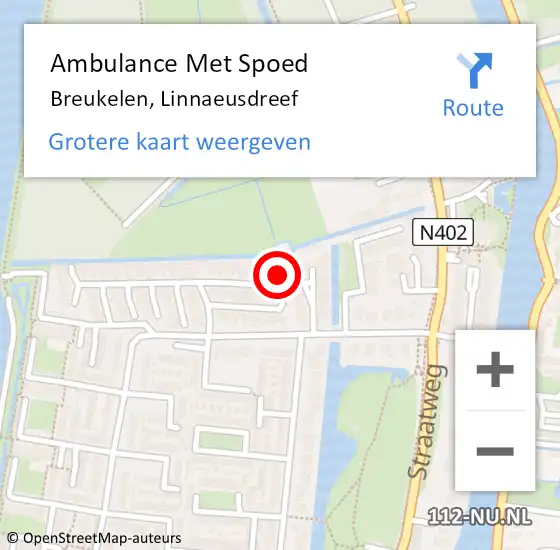 Locatie op kaart van de 112 melding: Ambulance Met Spoed Naar Breukelen, Linnaeusdreef op 15 maart 2017 20:35