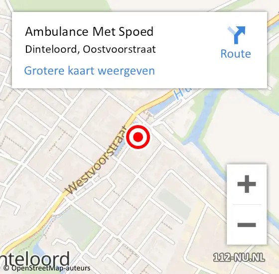 Locatie op kaart van de 112 melding: Ambulance Met Spoed Naar Dinteloord, Oostvoorstraat op 15 maart 2017 23:26