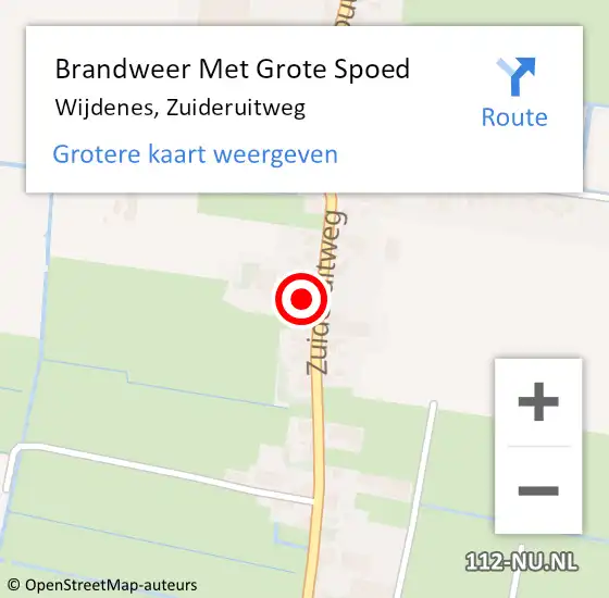 Locatie op kaart van de 112 melding: Brandweer Met Grote Spoed Naar Wijdenes, Zuideruitweg op 15 maart 2017 23:59