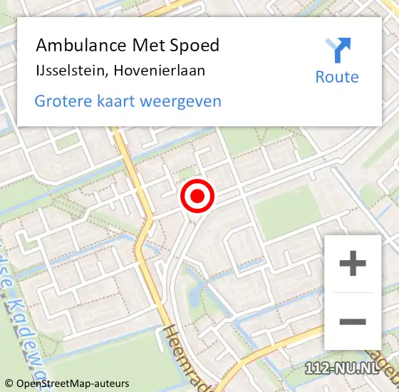 Locatie op kaart van de 112 melding: Ambulance Met Spoed Naar IJsselstein, Hovenierlaan op 16 maart 2017 06:18