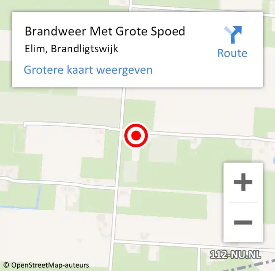 Locatie op kaart van de 112 melding: Brandweer Met Grote Spoed Naar Elim, Brandligtswijk op 14 januari 2014 07:00