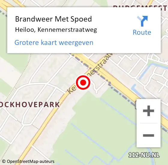 Locatie op kaart van de 112 melding: Brandweer Met Spoed Naar Heiloo, Kennemerstraatweg op 16 maart 2017 08:21