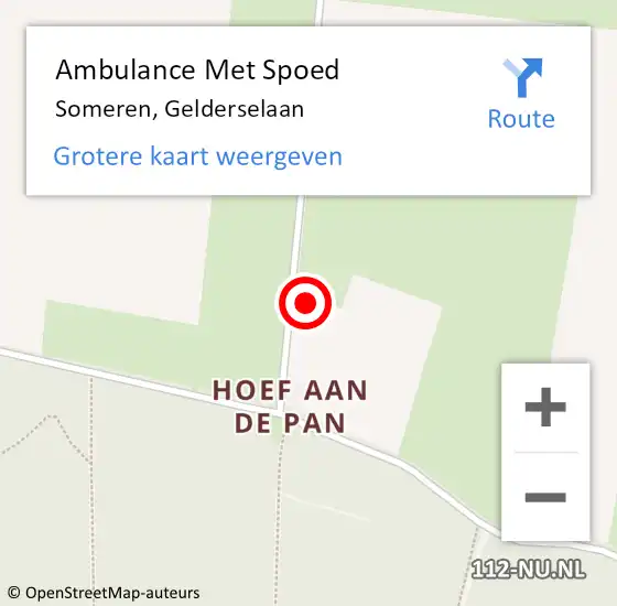 Locatie op kaart van de 112 melding: Ambulance Met Spoed Naar Someren, Gelderselaan op 16 maart 2017 09:06