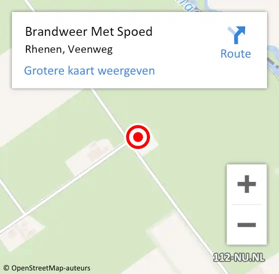 Locatie op kaart van de 112 melding: Brandweer Met Spoed Naar Rhenen, Veenweg op 16 maart 2017 12:07