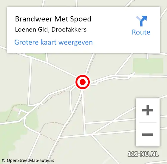Locatie op kaart van de 112 melding: Brandweer Met Spoed Naar Loenen, Droefakkers op 16 maart 2017 13:16