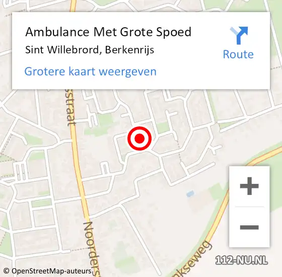 Locatie op kaart van de 112 melding: Ambulance Met Grote Spoed Naar Sint Willebrord, Berkenrijs op 16 maart 2017 13:36
