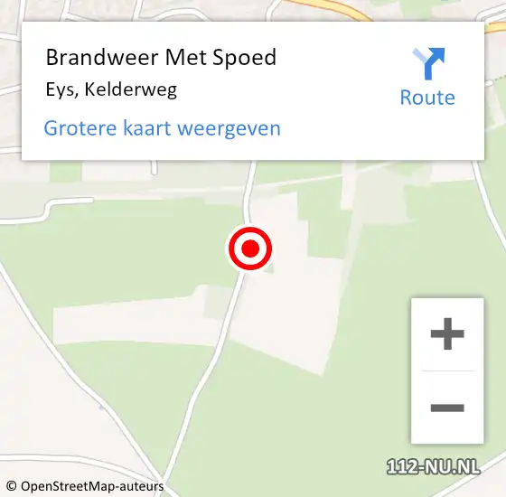 Locatie op kaart van de 112 melding: Brandweer Met Spoed Naar Eys, Kelderweg op 16 maart 2017 13:50