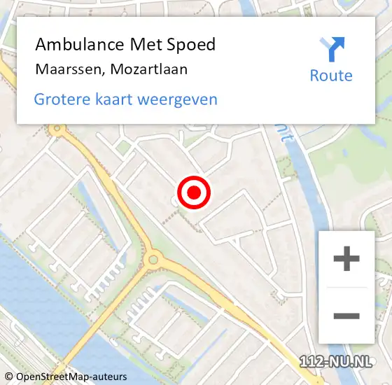 Locatie op kaart van de 112 melding: Ambulance Met Spoed Naar Maarssen, Mozartlaan op 16 maart 2017 14:59