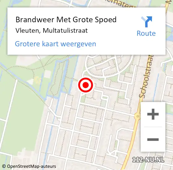 Locatie op kaart van de 112 melding: Brandweer Met Grote Spoed Naar Vleuten, Multatulistraat op 16 maart 2017 15:18