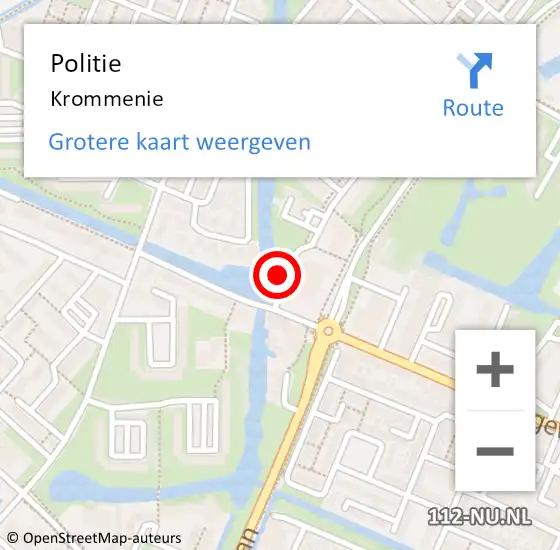 Locatie op kaart van de 112 melding: Politie Krommenie op 16 maart 2017 15:29