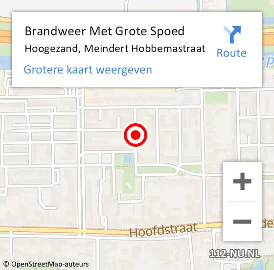 Locatie op kaart van de 112 melding: Brandweer Met Grote Spoed Naar Hoogezand, Meindert Hobbemastraat op 16 maart 2017 18:18