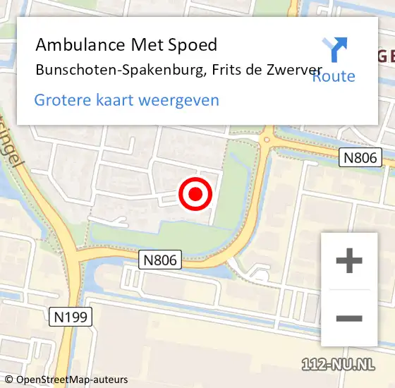 Locatie op kaart van de 112 melding: Ambulance Met Spoed Naar Bunschoten-Spakenburg, Frits de Zwerver op 16 maart 2017 19:32