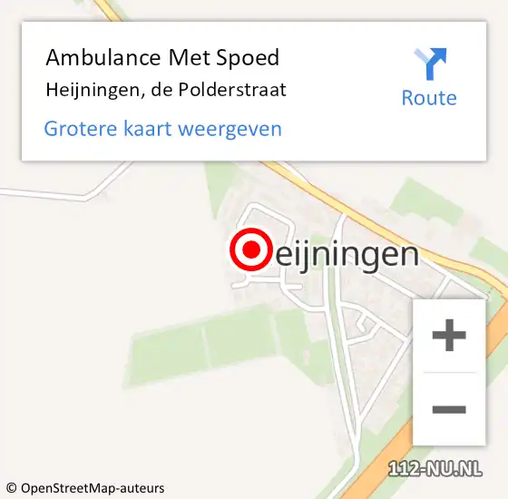 Locatie op kaart van de 112 melding: Ambulance Met Spoed Naar Heijningen, de Polderstraat op 16 maart 2017 19:56