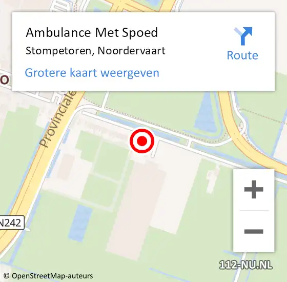 Locatie op kaart van de 112 melding: Ambulance Met Spoed Naar Stompetoren, Noordervaart op 16 maart 2017 20:07