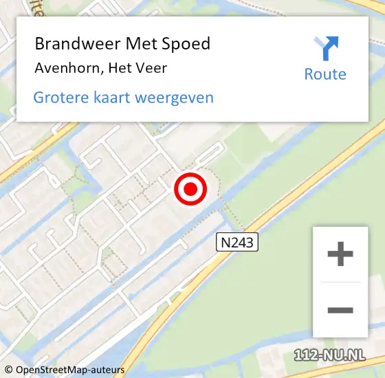 Locatie op kaart van de 112 melding: Brandweer Met Spoed Naar Avenhorn, Het Veer op 16 maart 2017 20:12