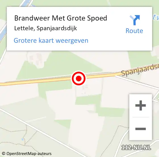 Locatie op kaart van de 112 melding: Brandweer Met Grote Spoed Naar Lettele, Spanjaardsdijk op 14 januari 2014 08:37