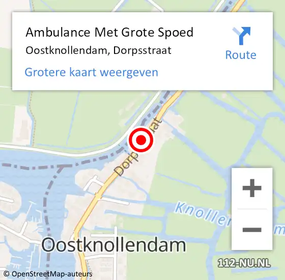 Locatie op kaart van de 112 melding: Ambulance Met Grote Spoed Naar Oostknollendam, Dorpsstraat op 16 maart 2017 20:38