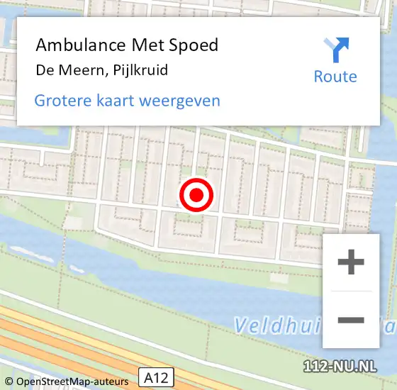 Locatie op kaart van de 112 melding: Ambulance Met Spoed Naar De Meern, Pijlkruid op 16 maart 2017 21:26