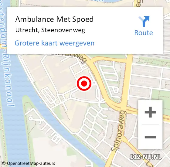 Locatie op kaart van de 112 melding: Ambulance Met Spoed Naar Utrecht, Steenovenweg op 16 maart 2017 21:51