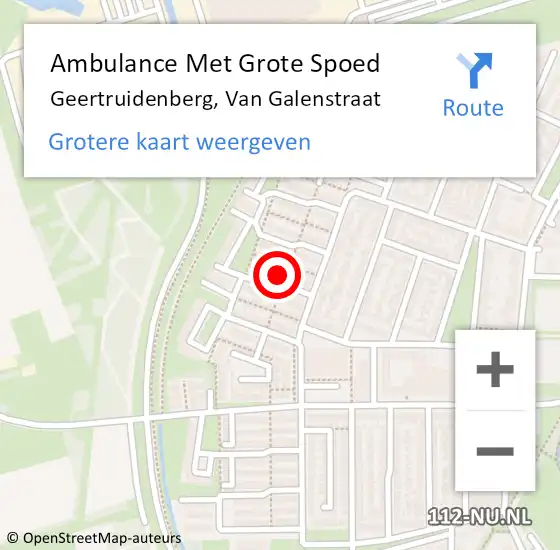 Locatie op kaart van de 112 melding: Ambulance Met Grote Spoed Naar Geertruidenberg, Van Galenstraat op 16 maart 2017 22:12