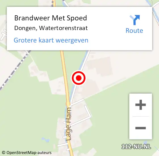 Locatie op kaart van de 112 melding: Brandweer Met Spoed Naar Dongen, Watertorenstraat op 16 maart 2017 23:02