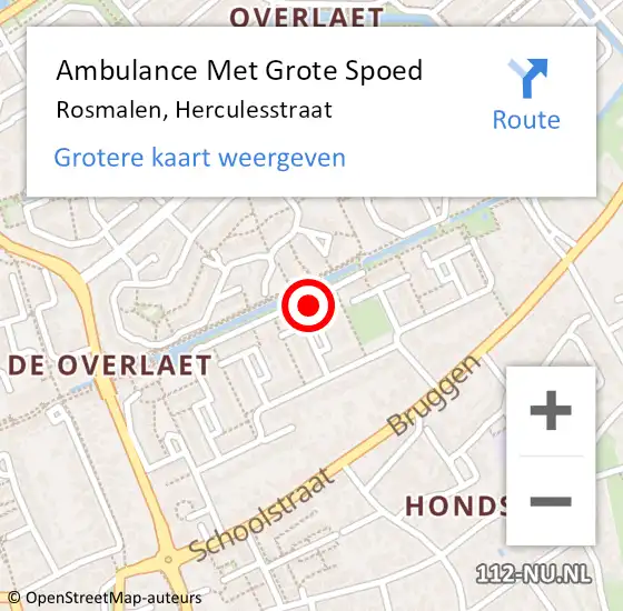 Locatie op kaart van de 112 melding: Ambulance Met Grote Spoed Naar Rosmalen, Herculesstraat op 16 maart 2017 23:05