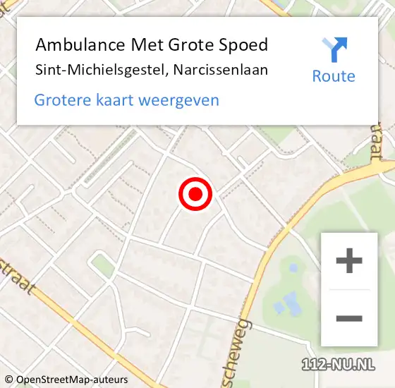 Locatie op kaart van de 112 melding: Ambulance Met Grote Spoed Naar Sint-Michielsgestel, Narcissenlaan op 17 maart 2017 01:25