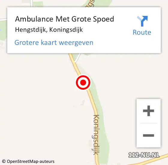 Locatie op kaart van de 112 melding: Ambulance Met Grote Spoed Naar Hengstdijk, Koningsdijk op 14 januari 2014 08:54