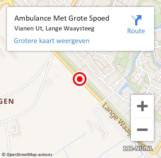 Locatie op kaart van de 112 melding: Ambulance Met Grote Spoed Naar Vianen Ut, Lange Waaysteeg op 17 maart 2017 06:39