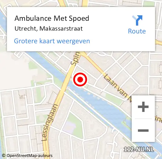 Locatie op kaart van de 112 melding: Ambulance Met Spoed Naar Utrecht, Makassarstraat op 17 maart 2017 07:19