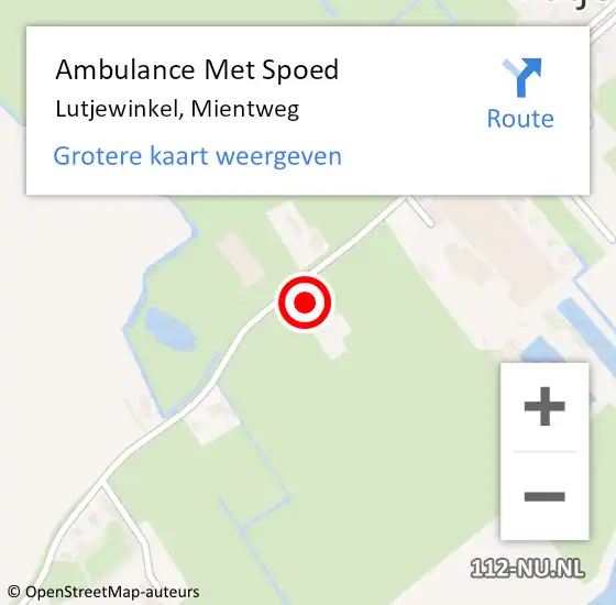 Locatie op kaart van de 112 melding: Ambulance Met Spoed Naar Lutjewinkel, Mientweg op 17 maart 2017 08:03