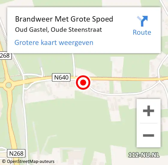 Locatie op kaart van de 112 melding: Brandweer Met Grote Spoed Naar Oud Gastel, Oude Steenstraat op 17 maart 2017 08:22