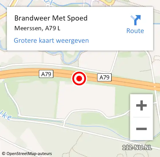 Locatie op kaart van de 112 melding: Brandweer Met Spoed Naar Meerssen, A79 L op 17 maart 2017 08:54