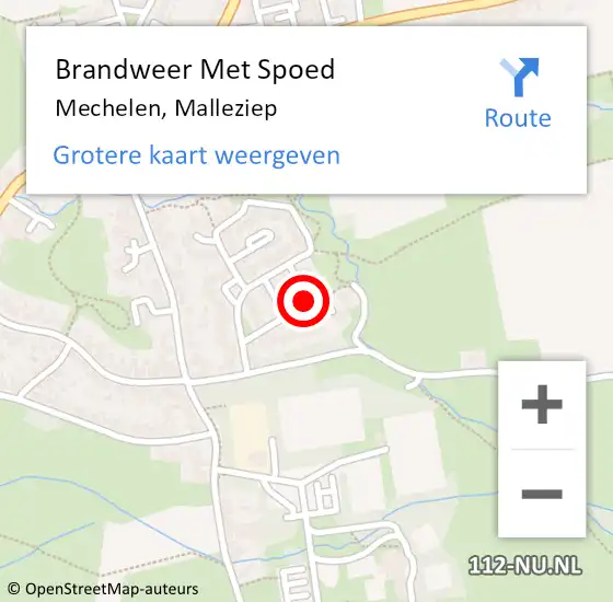 Locatie op kaart van de 112 melding: Brandweer Met Spoed Naar Mechelen, Malleziep op 17 maart 2017 09:58