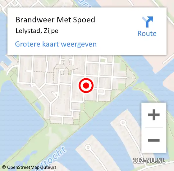 Locatie op kaart van de 112 melding: Brandweer Met Spoed Naar Lelystad, Zijpe op 17 maart 2017 10:13