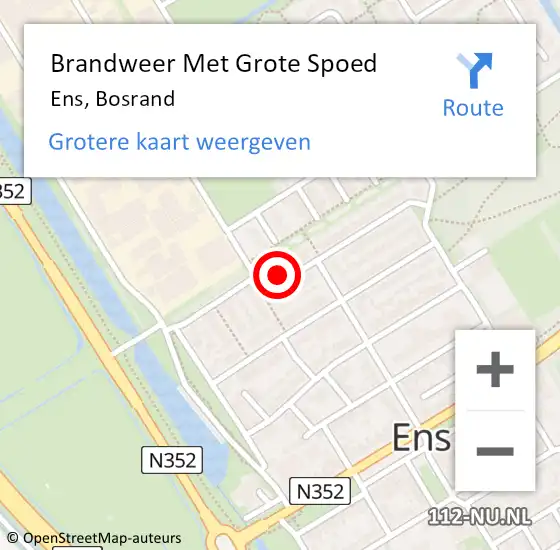 Locatie op kaart van de 112 melding: Brandweer Met Grote Spoed Naar Ens, Bosrand op 17 maart 2017 10:47