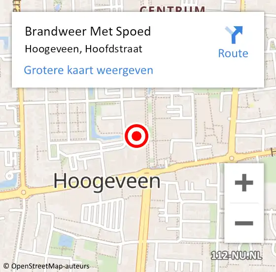 Locatie op kaart van de 112 melding: Brandweer Met Spoed Naar Hoogeveen, Hoofdstraat op 17 maart 2017 11:48