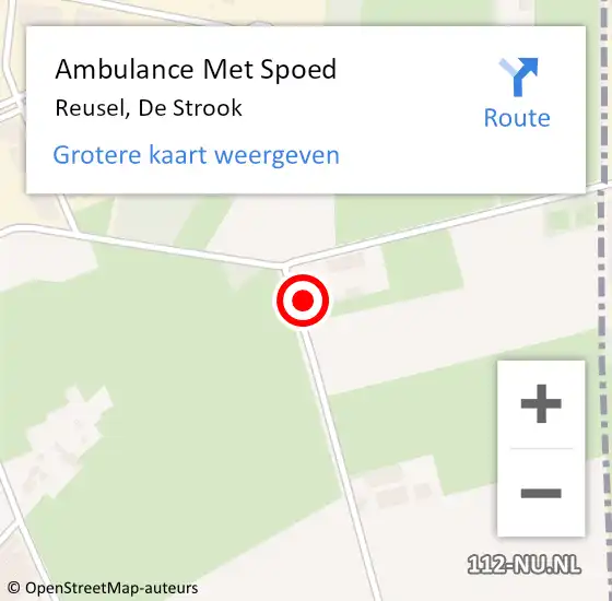 Locatie op kaart van de 112 melding: Ambulance Met Spoed Naar Reusel, De Strook op 17 maart 2017 12:09